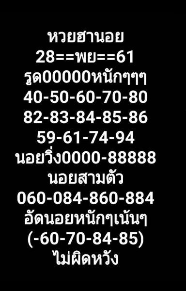 หวยฮานอยเลขเด็ด 28/11/61 1