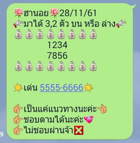 หวยฮานอยเลขเด็ด 28/11/61 24