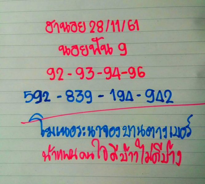 หวยฮานอยเลขเด็ด 28/11/61 4