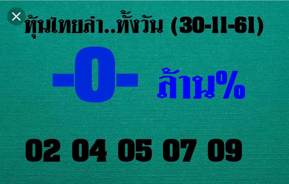 หวยหุ้น 2 ตัว 30/11/61 9