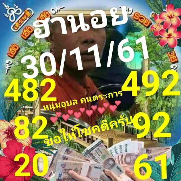 ผลหวยฮานอย 30/11/61 10