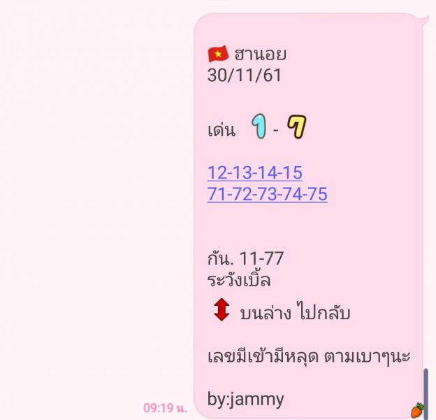 ผลหวยฮานอย 30/11/61 2