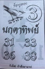 หวยนกตาทิพย์ 16/11/61