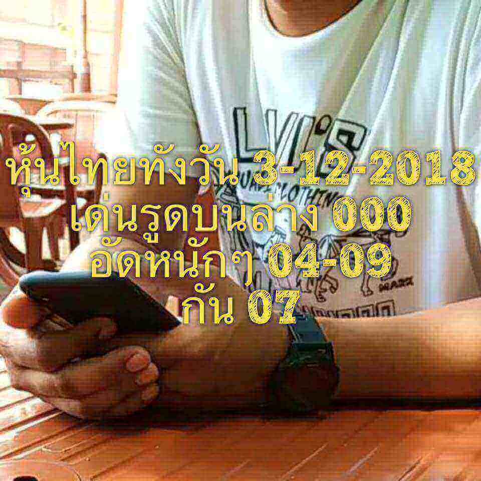 หวยหุ้นเน้นบน 3/12/61