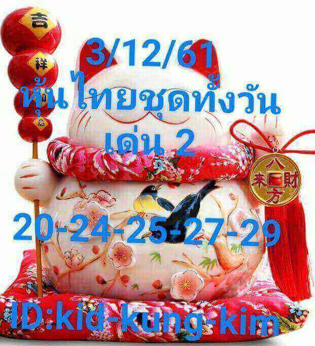 หวยหุ้นเน้นบน 3/12/61 1