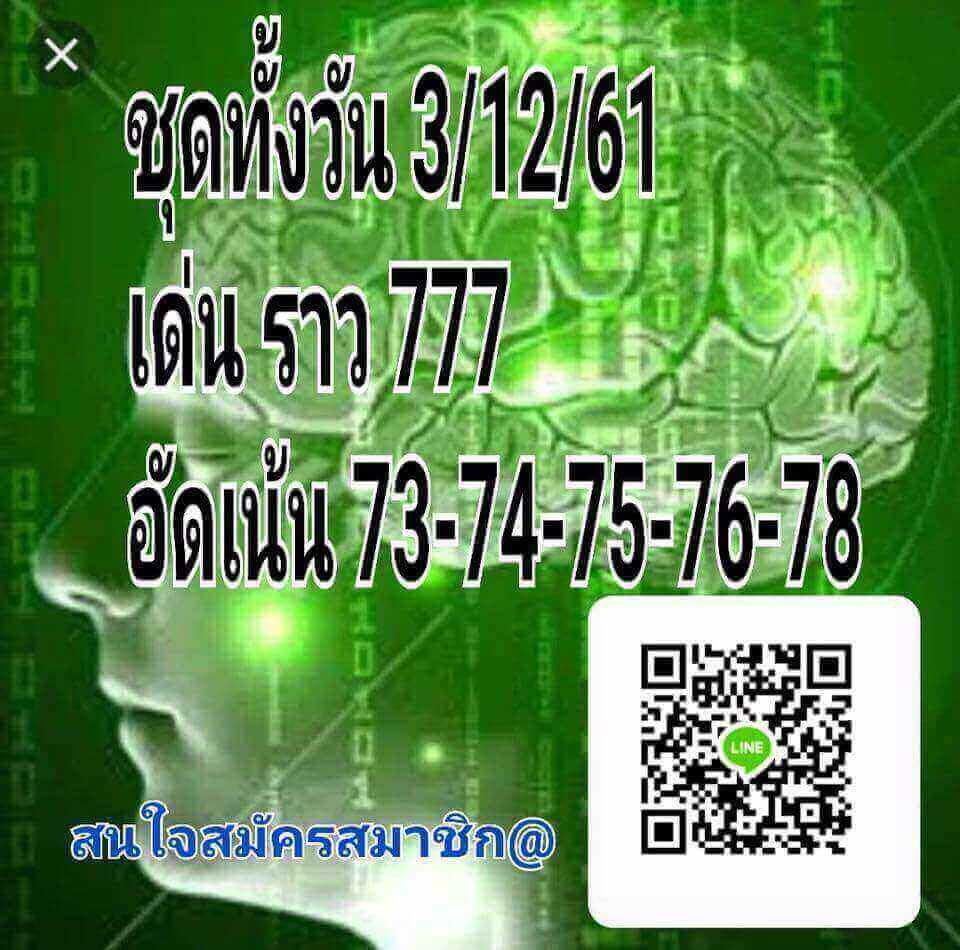 หวยหุ้นเน้นบน 3/12/61 17