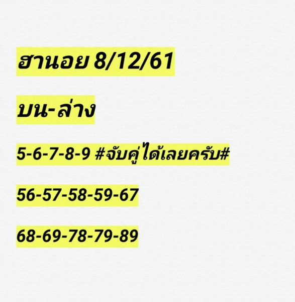 แบ่งปันหวยฮานอย 8/12/61 4