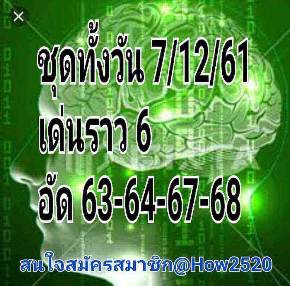 หวยหุ้นแม่นทุกรอบ 7/12/61 16