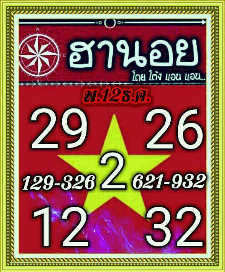 หวยฮานอยจากสูตรเด็ด 12/12/61 6