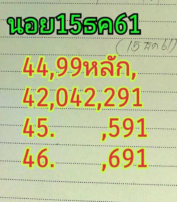 เลขเด็ดหวยฮานอย 15/12/61