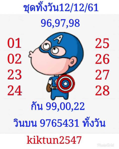 หวยหุ้นไทย 12/12/61 4