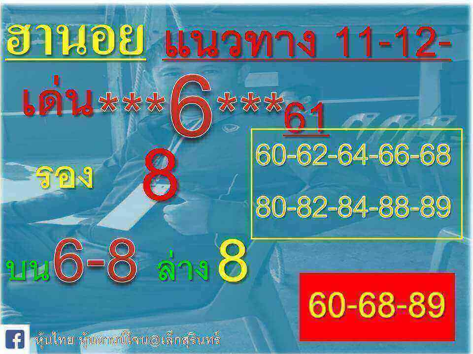 หวยฮานอยวันนี้ 11/12/61 7