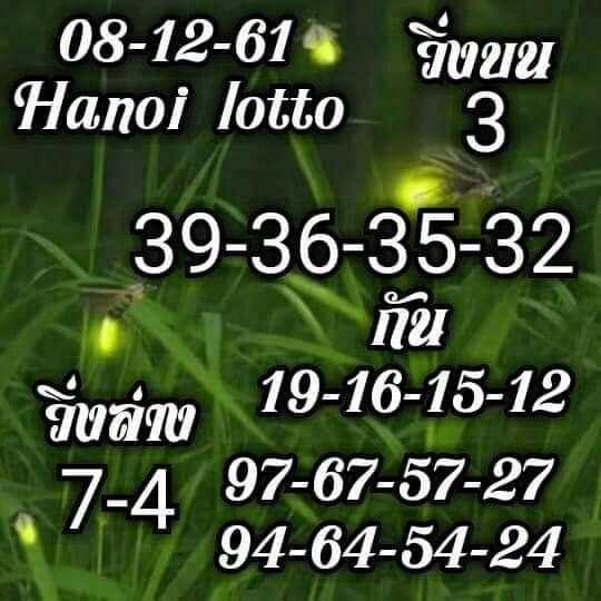 แบ่งปันหวยฮานอย 8/12/61 18