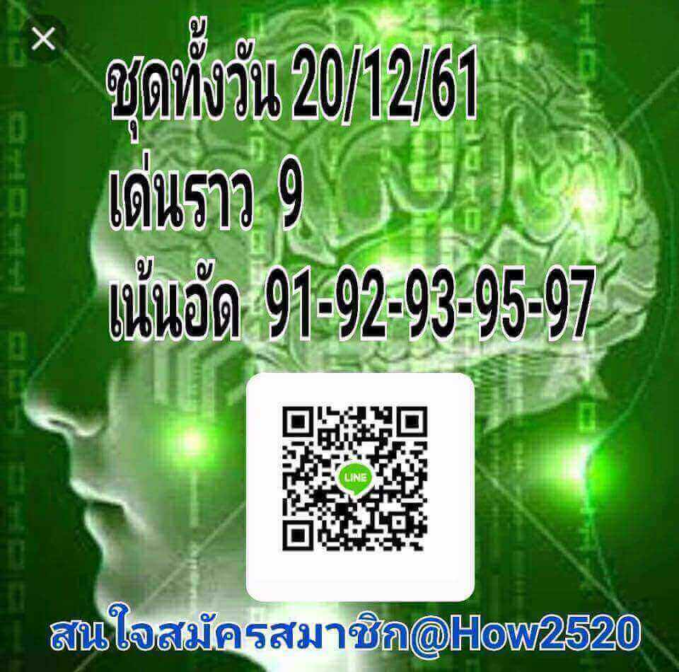 แจกสูตรหวยหุ้นฟรี 20/12/61 1