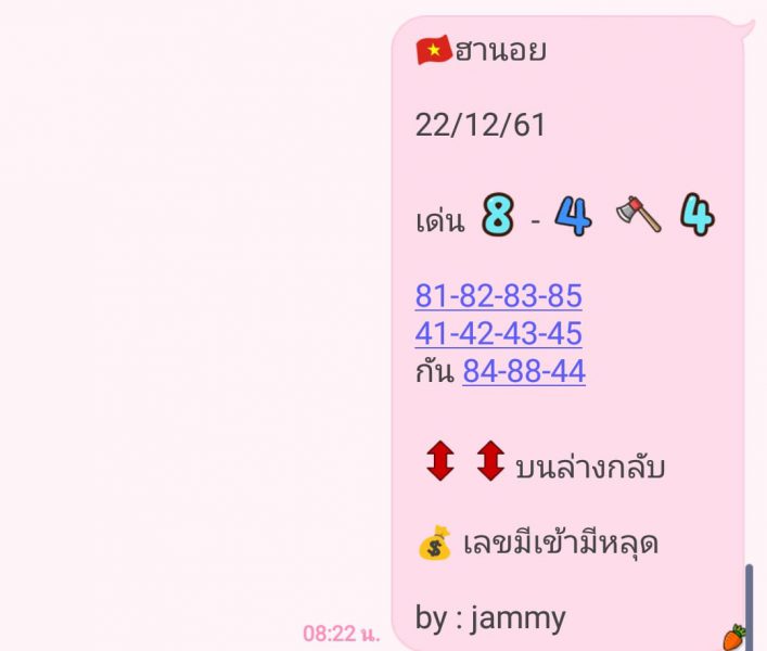 หวยฮานอย 22/12/61 7