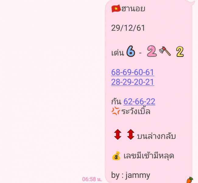 อัพเดทหวยฮานอย 29/12/61 12