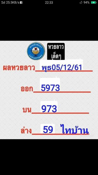 หวยลาวสำนักดัง 5/12/61 6