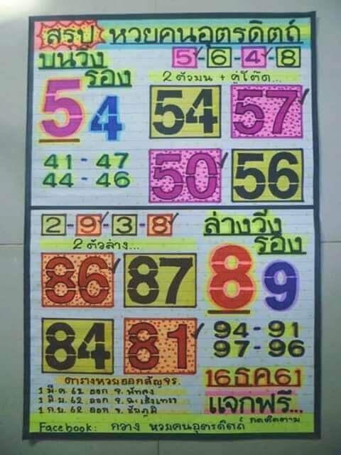 หวยคนอุตรดิตถ์ 16/12/61