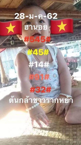 หวยฮานอยพารวย 28/1/62 10