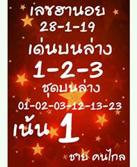 หวยฮานอยพารวย 28/1/62 13