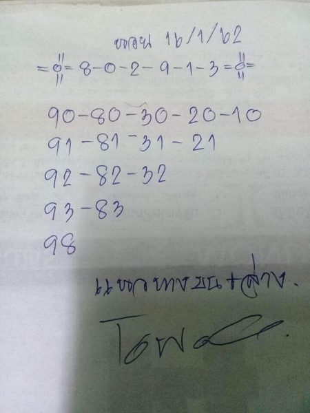 หวยฮานอยแม่นๆ 16/1/62