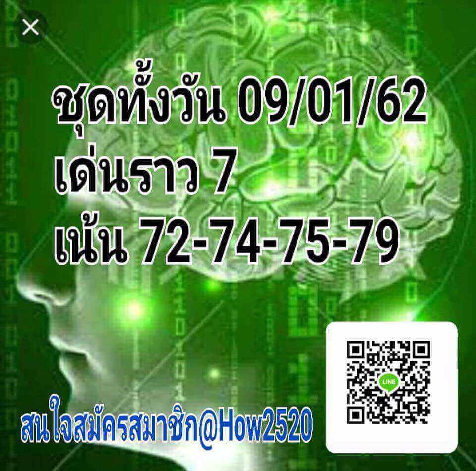 หวยหุ้นเน้นบน 9/1/62 3