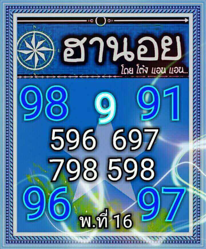 หวยฮานอยแม่นๆ 16/1/62 4