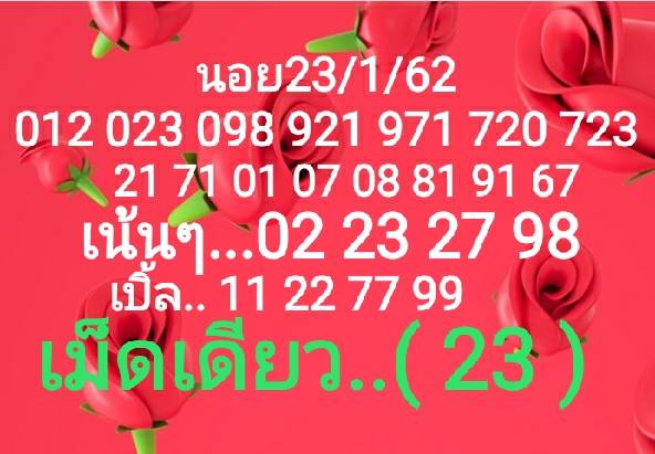 หวยฮานอยเด่นวันนี้ 23/1/62 2