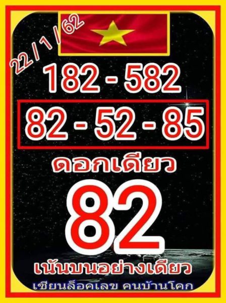 แจกสูตรหวยฮานอย 22/1/62 12