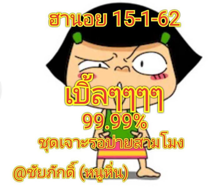 วิเคราะห์หวยฮานอย 15/1/62 10