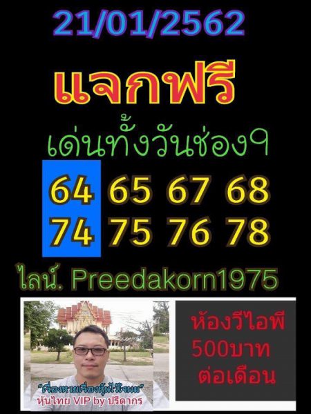 หวยหุ้นไทย 21/1/62 13