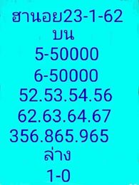 หวยฮานอยเด่นวันนี้ 23/1/62 8