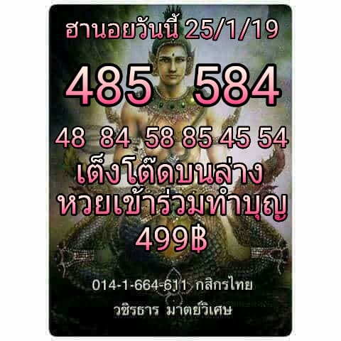 แนวทางหวยฮานอย 25/1/62 12