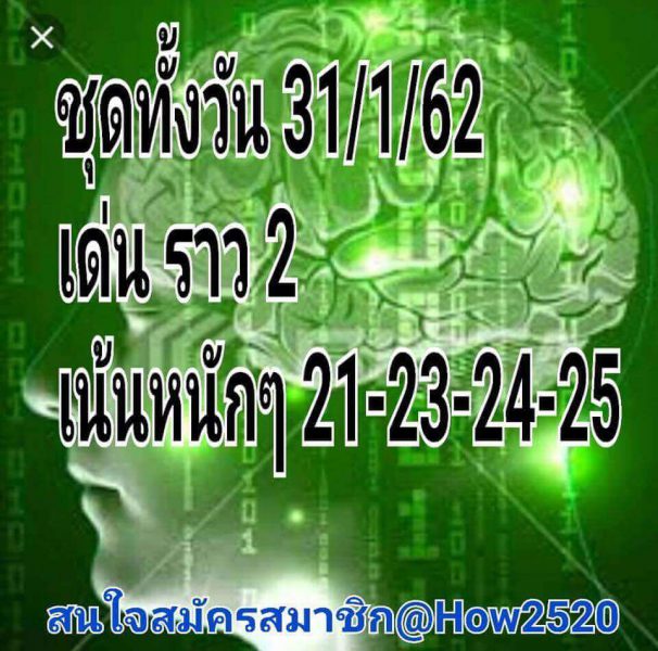 วิเคราะห์หวยหุ้น 31/1/62 10