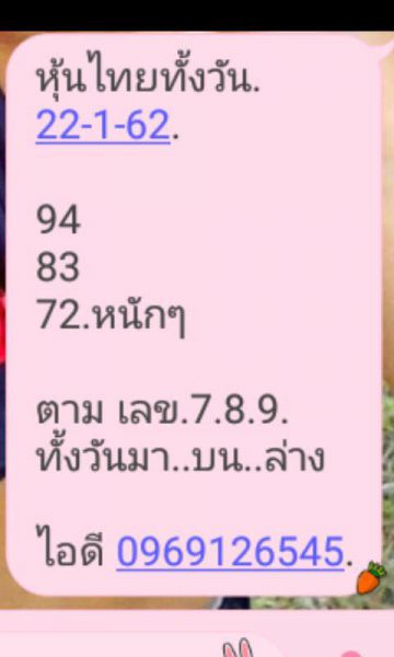 หวยหุ้นแม่นๆ 22/1/62 12