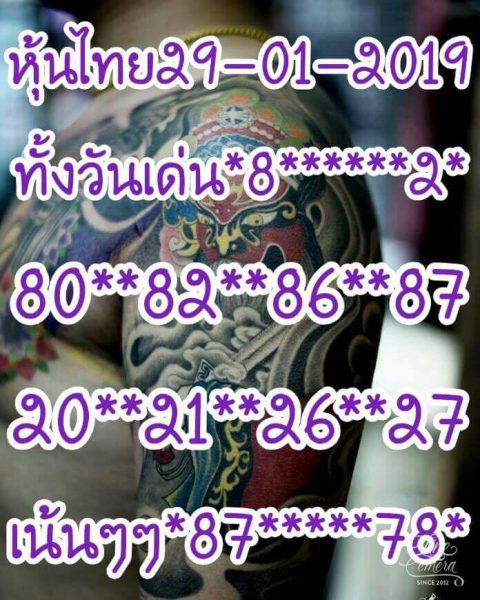 หวยหุ้นวันนี้ 29/1/62 12