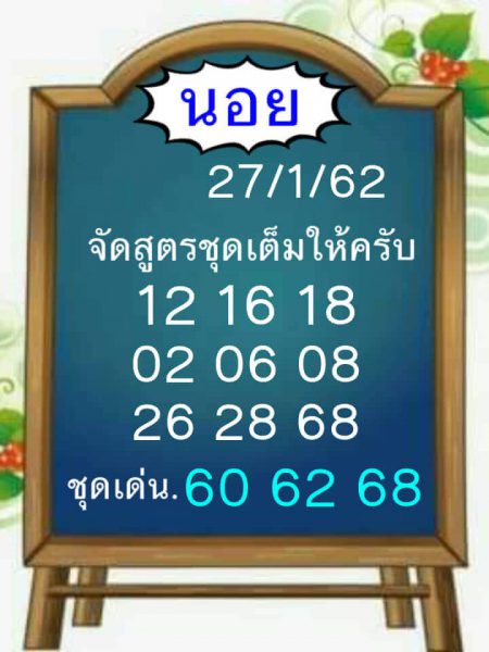 ลุ้นโชคหวยฮานอย 27/1/62 13