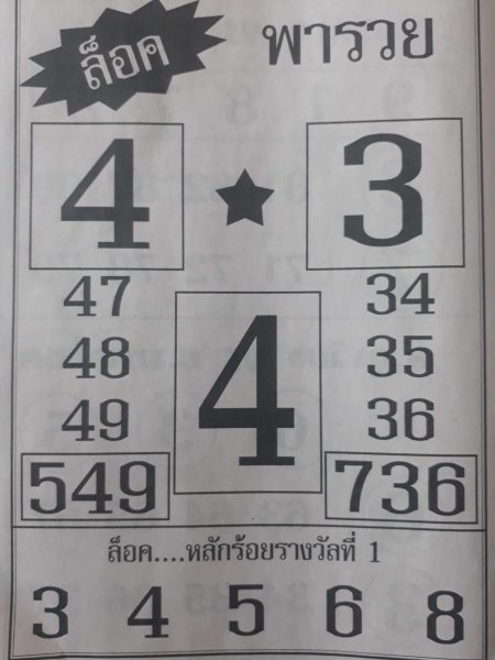 หวยล็อคพารวย 1/2/62