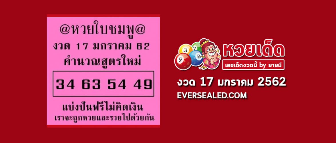 หวยใบชมพู 17/1/62