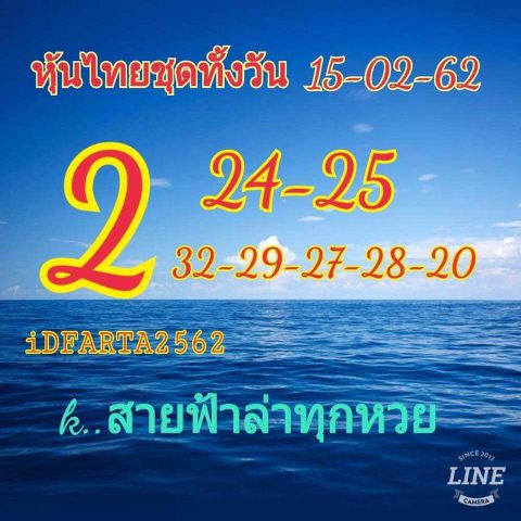 เลขเด็ดหวยหุ้น 15/2/62 11