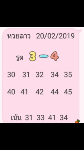 เลขเด็ดหวยลาว 20/2/62