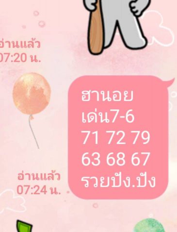 หวยฮานอยวันนี้ 18/2/62 8