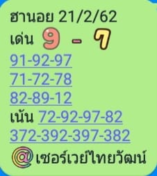 ตรวจผลหวยฮานอยล่าสุด 21/2/62 3