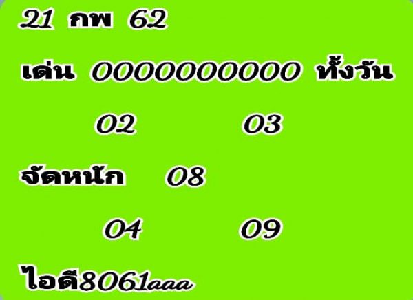 เลขเด็ดหวยหุ้น 21/2/62 3