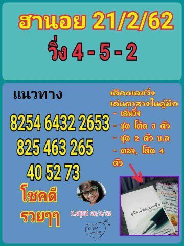 ตรวจผลหวยฮานอยล่าสุด 21/2/62 4