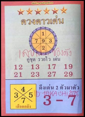 หวยดวงดาวเด่น 16/2/62