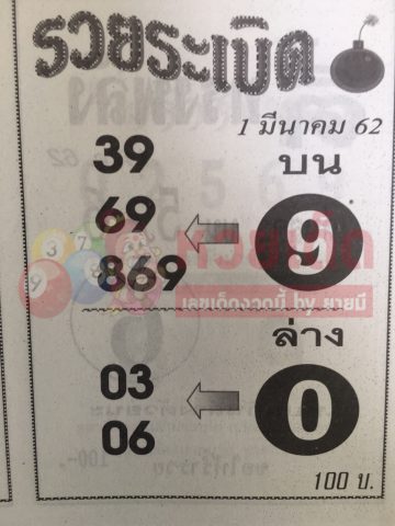 หวยรวยระเบิด 1/3/62