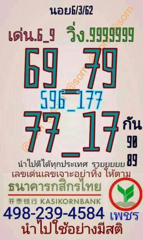 หวยฮานอย 6/3/62 2