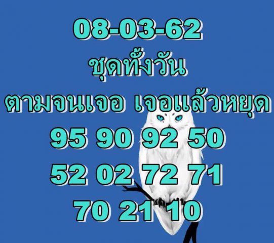 หวยหุ้นเด่นวันนี้ 8/3/62 6