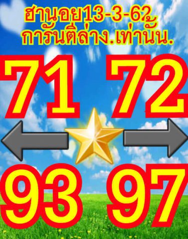 วิเคราะห์หวยฮานอย 13/3/62 1